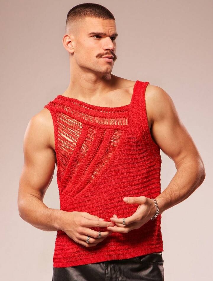 Men's Solid Color Sleeveless Knit Casual Summer Tank Top
